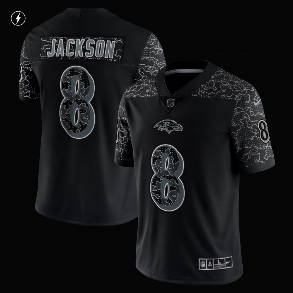Lamar Jackson Baltimore Ravens Nike RFLCTV Limited Jersey - Black-Profan Arena